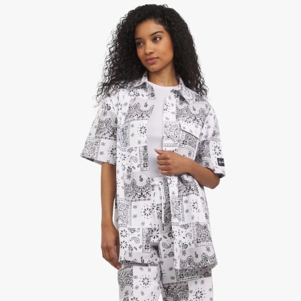 Dogg Supply by Snoop Dogg Bandana Paisley Shirt - Black/White/Gray